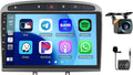 Autorradio Hikity Android 15 de 4G + 64G y 8 núcleos para Peugeot 308, 308SW, 408 (2007-2015), con Carplay inalámbrico, Android Auto, pantalla de 9'', GPS, Bluetooth, WiFi, RDS, DSP, 3 pantallas divididas, SWC y cámara de visión trasera.