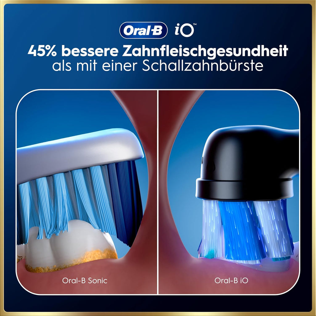 Cepillo de dientes eléctrico Oral-B iO Series 9, incluye 1 cabezal, 7 modos de cuidado bucal, ganador del test CHIP (11/25), diseñado por Braun, azul oscuro