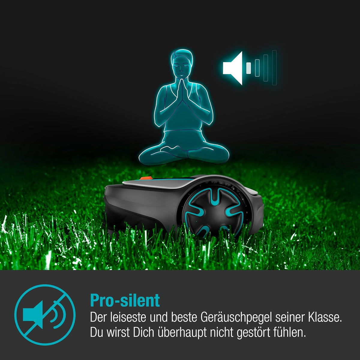 Robot cortacésped Gardena SILENO minimo 250 m²: cortacésped inteligente con conectividad óptima, programable mediante la aplicación Gardena Bluetooth, versión alemana (15201-20)