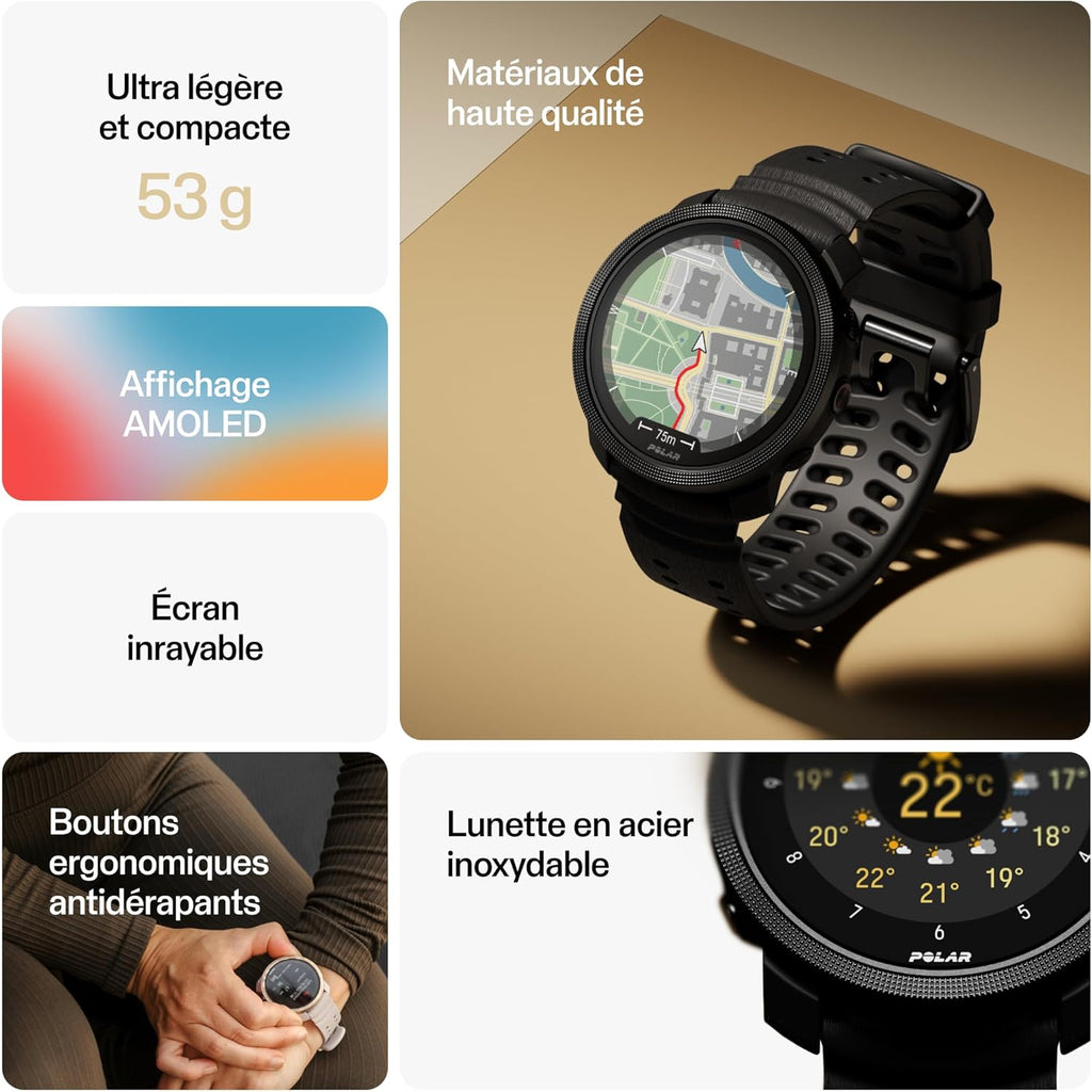 Polar Vantage M3 – Reloj de running con pantalla AMOLED, GPS de doble frecuencia, herramienta de navegación ultraprecisa, autonomía de hasta 7 días