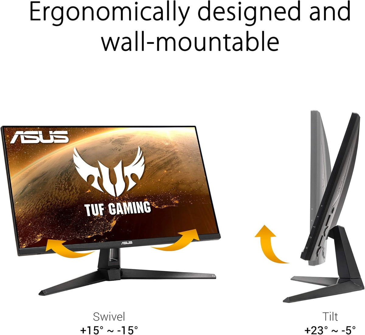ASUS TUF Gaming VG279Q1A - Monitor gaming eSport 27" FHD - Panel IPS - 165Hz - 1ms - 1920x1080 - 250cd/m² - DisplayPort y 2x HDMI - Altavoces - AMD FreeSync Premium - Extreme Low Motion Blur