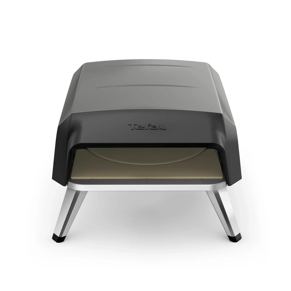 Horno de pizza para exteriores Tefal Pizza Pronto hasta 400°C, regulador de temperatura, piedra giratoria, pala para pizza, acero inoxidable JM413015