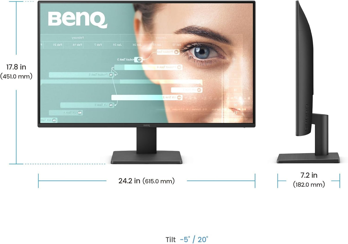 Monitor Gaming BenQ GW2791E de 27 pulgadas, 100Hz, IPS, 1080p FHD, Eye-Care, HDMI, Display Port, bordes ultrafinos, certificado TÜV, Flicker-Free, Low Blue Light Plus, Eye-CareU (novedad 2025)