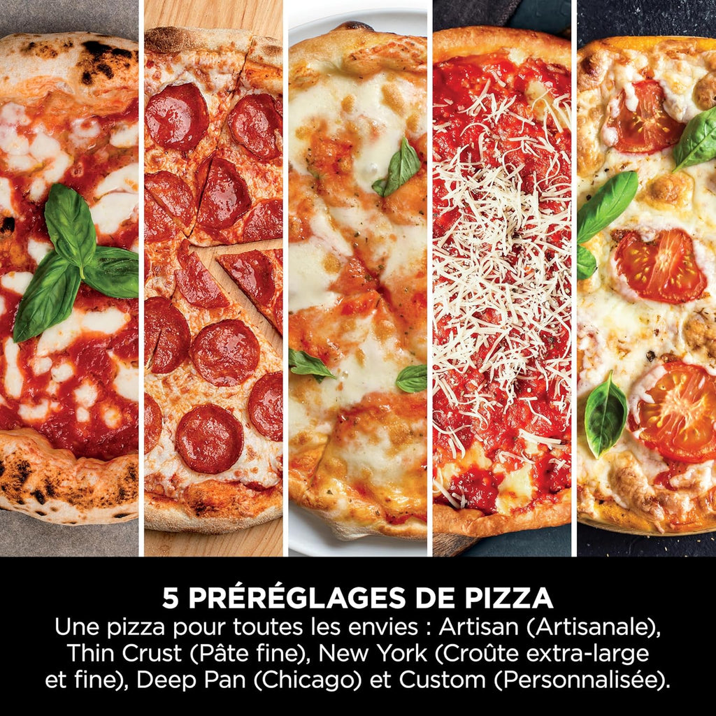 Ninja Woodfire Horno para pizza y freidora de aire eléctrica para exteriores, con 4 funciones: Pizza, Freír sin aceite, Hornear, Fermentar, Incluye piedra, pala, bandeja, cesta para freír, Gris MO201EU