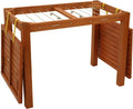 Mesa de jardín funcional DEGAMO con función de tendedero, 100x60x75cm, eucalipto aceitado marrón, con certificación FSC®, para exterior e interior