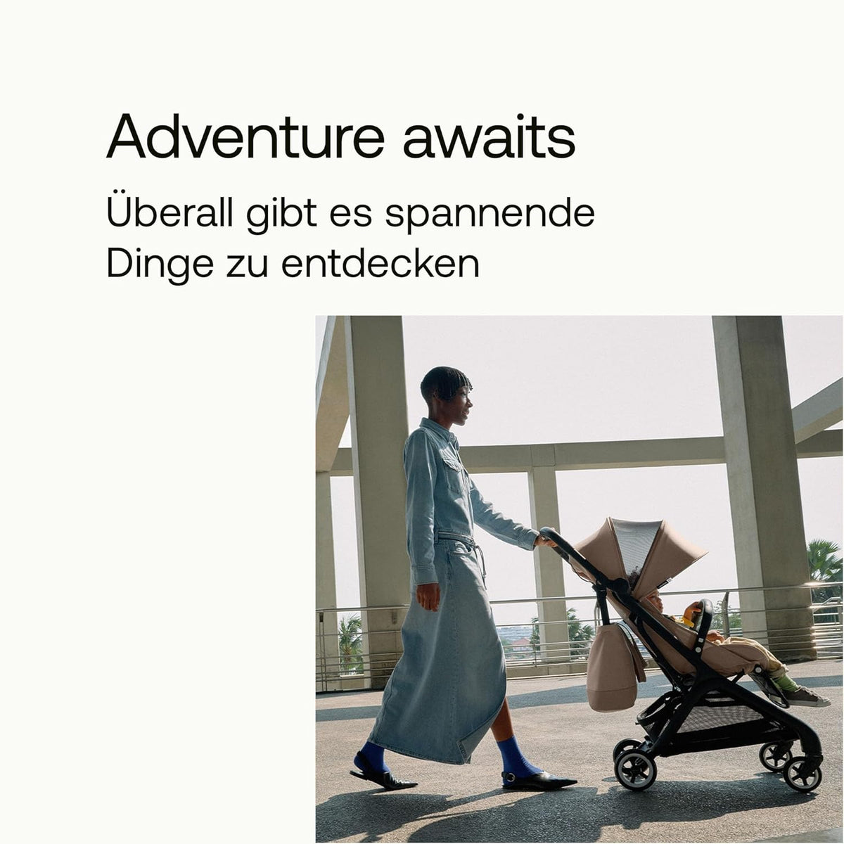 Cochecito de viaje ultracompacto Bugaboo Butterfly, pequeño y ligero, plegable con una sola mano y fácil de maniobrar, cochecito urbano ergonómico para bebés a partir de 6 meses, con mucho espacio de almacenamiento, Stormy Blue