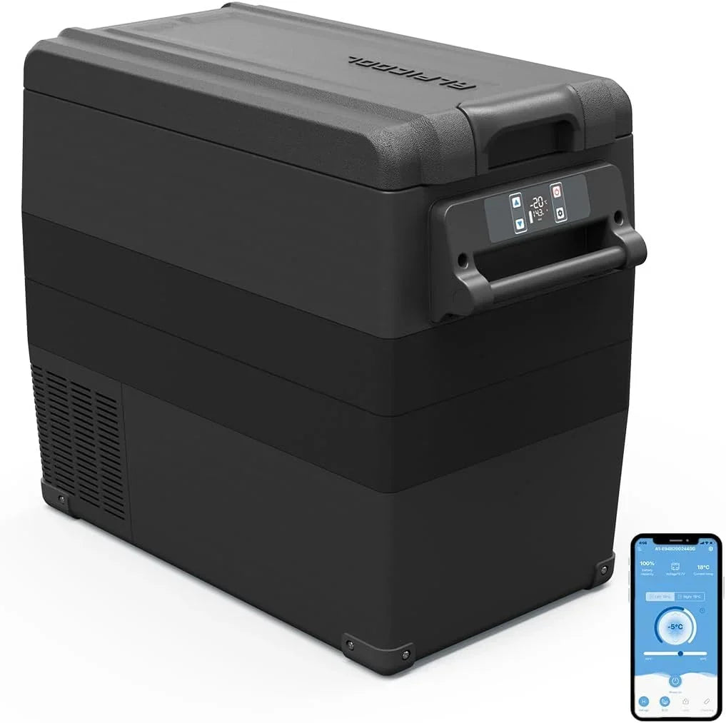 Nevera de compresor 50L 12V NCF55, refrigerador portátil para coche, congelador de -20 a 20 grados, compatible con CC/CA