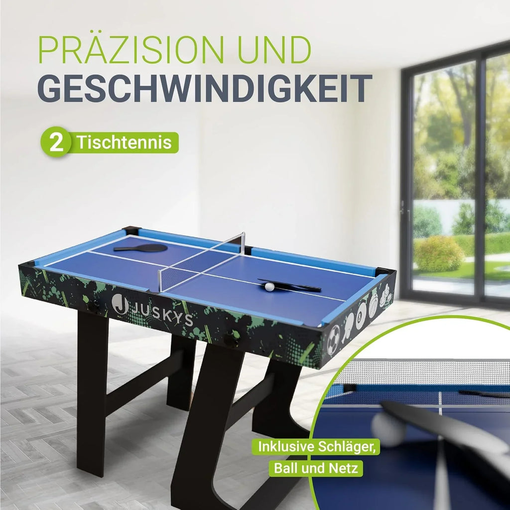 Mesa de juego multifuncional 5 en 1 plegable con mesa de ping-pong, futbolín, mesa de billar, hockey y baloncesto, modelo 24875