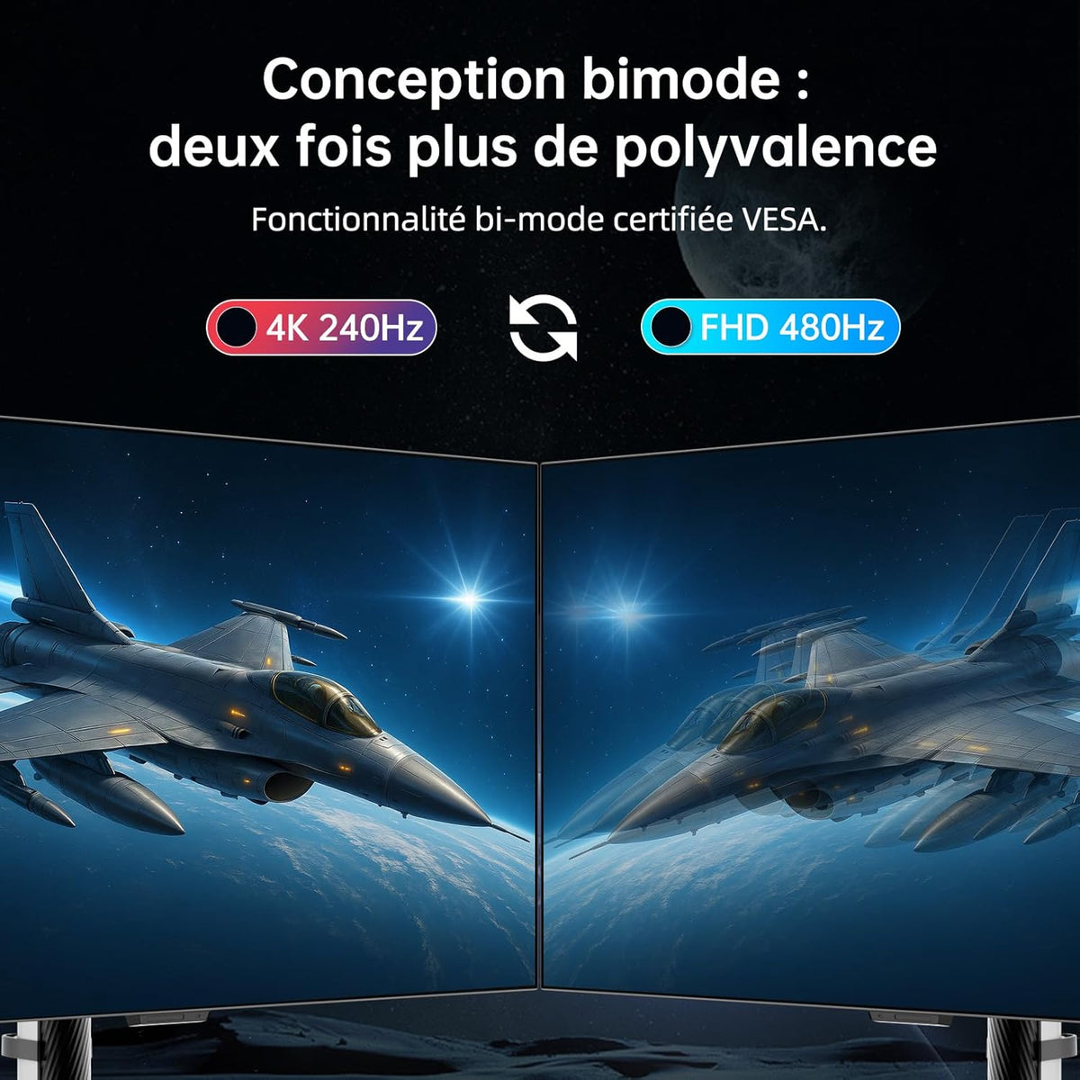 Monitor OLED 4K de 32 pulgadas KTC, monitor de PC para juegos de modo dual 4K a 240 Hz / 1080P a 480 Hz, tiempo de respuesta de 0,03 ms, FreeSync/G-Sync, HDR True Black 400, HDMI 2.1, DP 1.4, USB-C de 65 W, 3 USB-A 3.0, KVM