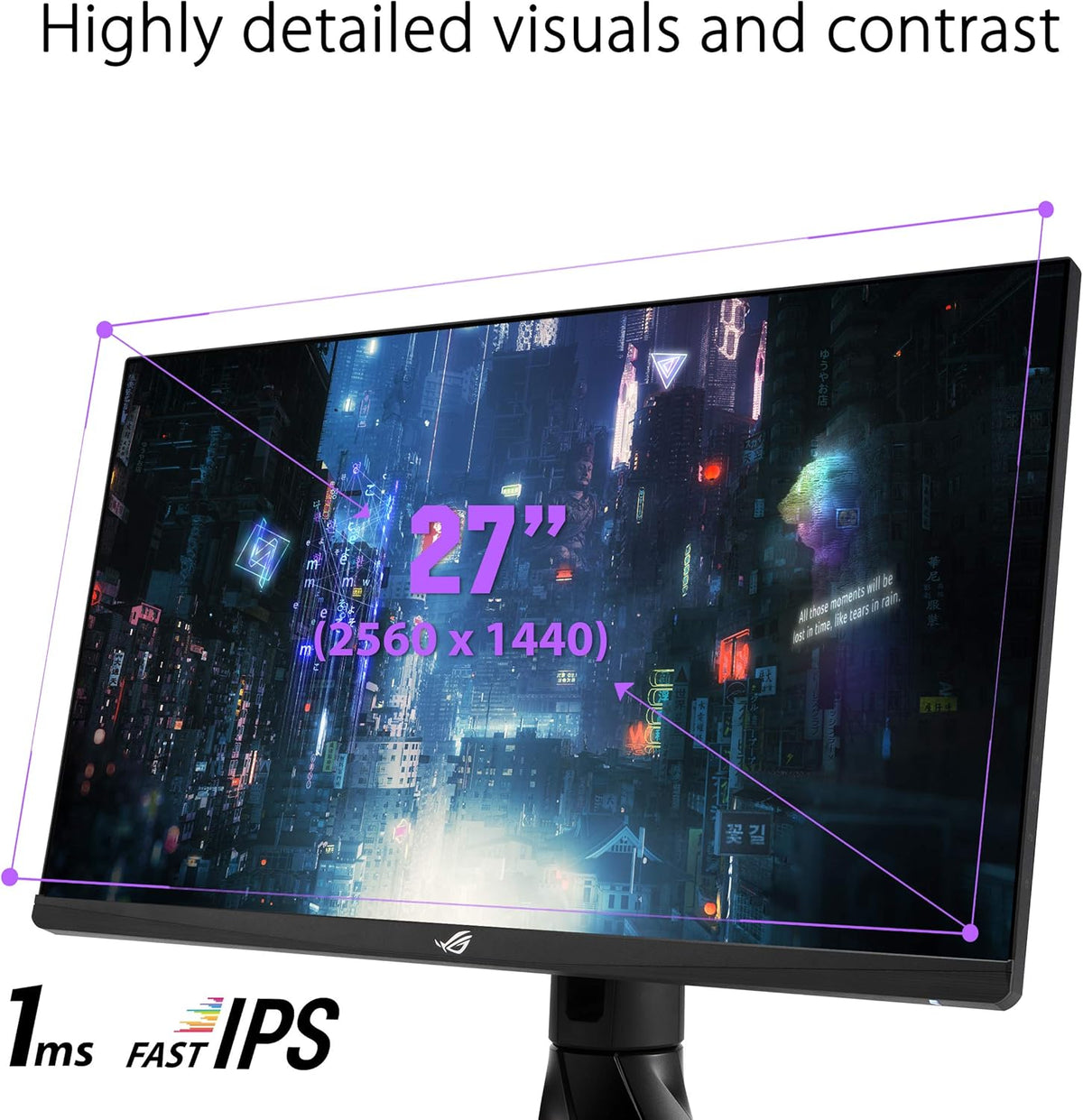 ASUS ROG XG27AQ - Monitor Gaming para PC de 27" WQHD - Panel Fast IPS - 170Hz - 1ms - 2560x1440 - 400cd/m² - DisplayPort, 2X HDMI y 2X USB - Nvidia G-Sync - Altavoces - DisplayHDR 400 - ELMB Sync.
