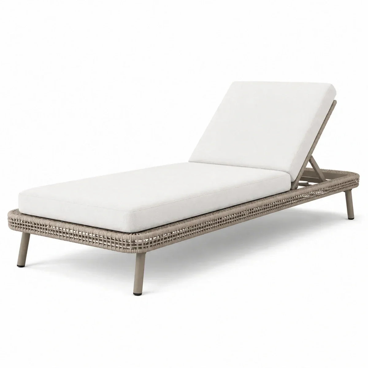 Tumbona de jardín ajustable de aluminio y ratán sintético en color beige