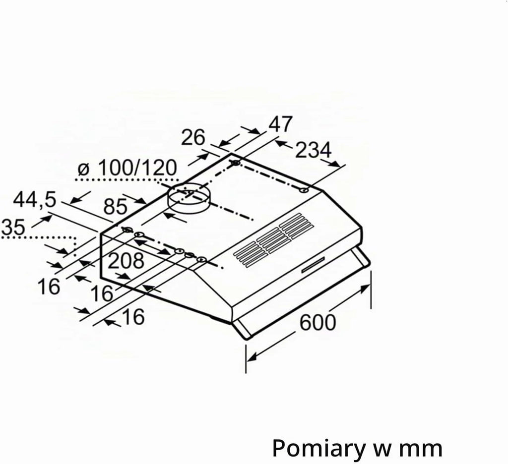 Bosch DUL63CC50 okap kuchenny z serii 4 podtynkowy, 1 silnik i 3 prędkości ssania, oświetlenie LED, 60 cm, 146 W, stal nierdzewna