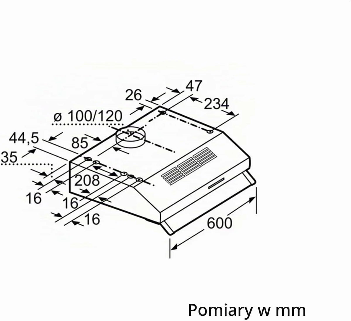 Bosch DUL63CC50 okap kuchenny z serii 4 podtynkowy, 1 silnik i 3 prędkości ssania, oświetlenie LED, 60 cm, 146 W, stal nierdzewna
