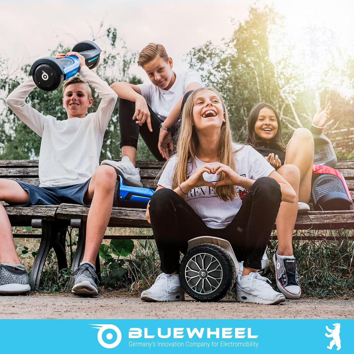 Hoverboard todoterreno premium de 8.5" Bluewheel HX510 SUV, marca de calidad alemana - Modo de seguridad para niños y aplicación - Bluetooth - Potente motor dual - Patinete eléctrico autoequilibrado