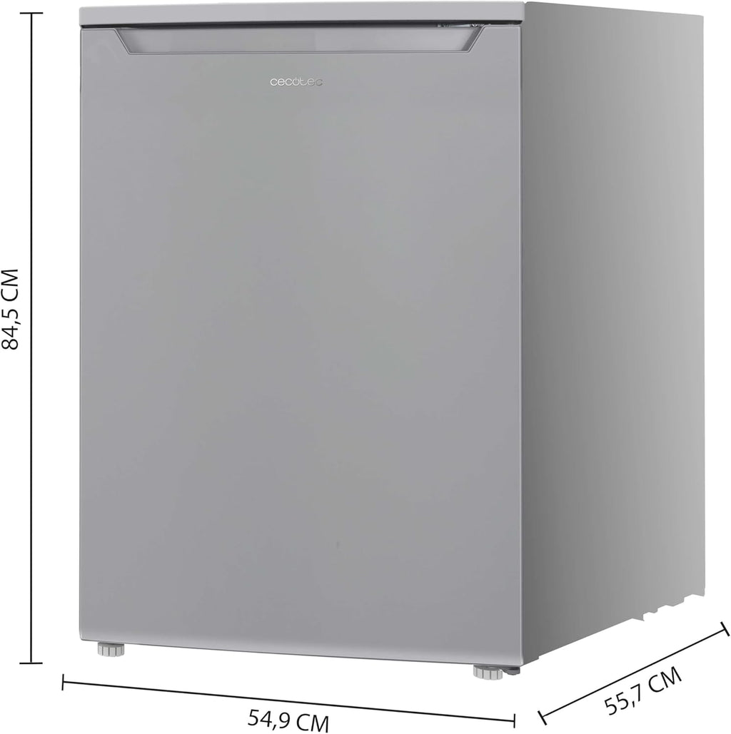 Minirefrigerador Cecotec 107 L Bolero CoolMarket TT 107 Inox, Clase Energética E, Ahorro de Energía, Puerta Reversible, Bajo Nivel Sonoro, Cajón Congelador.