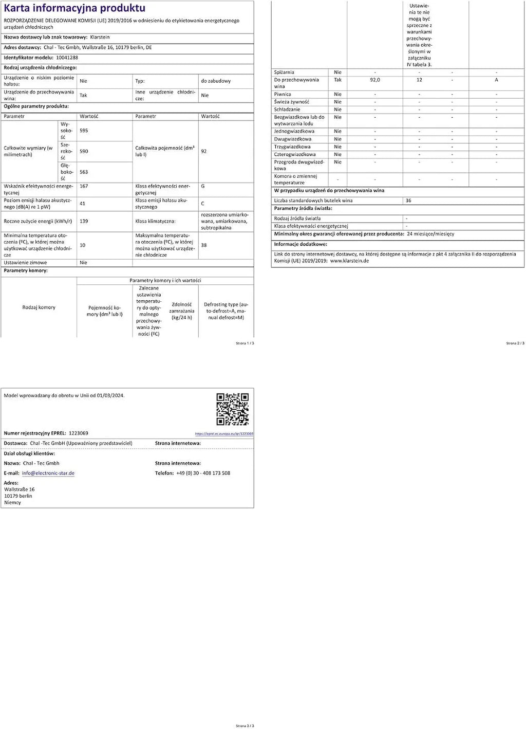 Klarstein Chłodziarka do wina do zabudowy, Mała wąska lodówka na napoje, 1 strefa, chłodziarka ze szklanymi drzwiami, Beersafe Indoor/Outdoor, Mała lodówka z ochroną UV, 5-20°C, 36 butelek