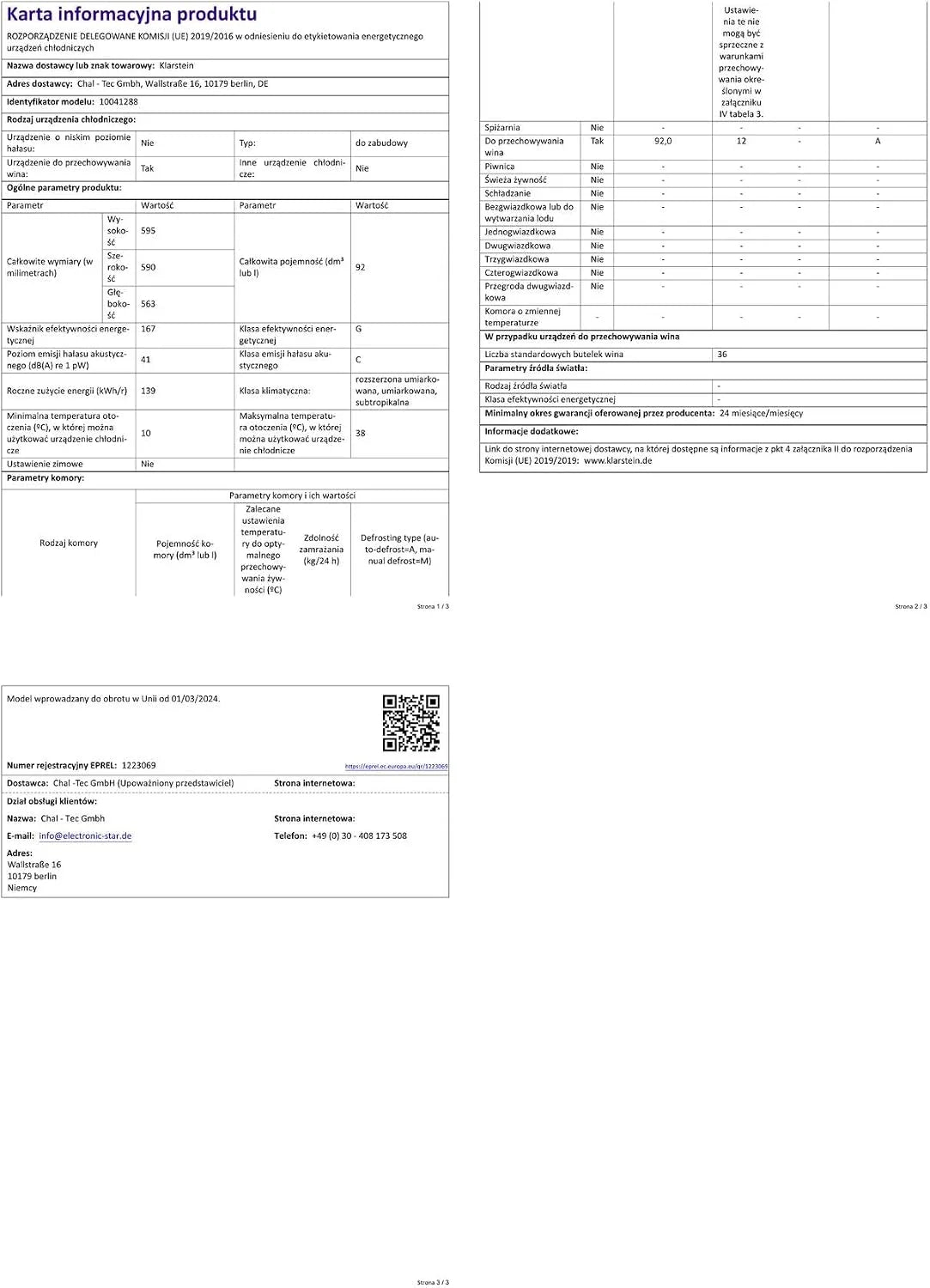 Klarstein Chłodziarka do wina do zabudowy, Mała wąska lodówka na napoje, 1 strefa, chłodziarka ze szklanymi drzwiami, Beersafe Indoor/Outdoor, Mała lodówka z ochroną UV, 5-20°C, 36 butelek