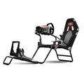 Cabina de simulación de carreras GTLite, soporte plegable ajustable para volante, pedales y palanca de cambios, diseño compacto y fácil de almacenar.