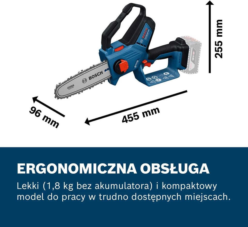 Bosch Professional 18V System Piła do gałęzi GKE 18V-20 (do 350 cięć na cykl ładowania, cięcie gałęzi o grubości do 18 cm, silnik bezszczotkowy, osłona 20 cm, bez akumulatora)