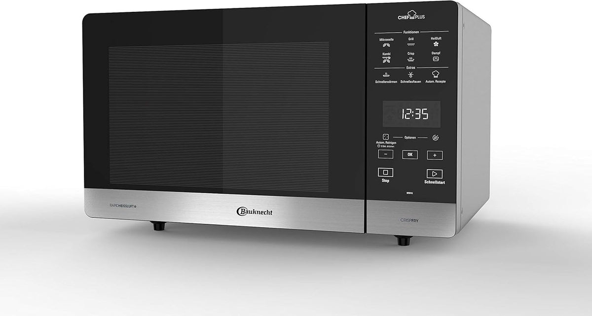 Bauknecht MW 49 SL Horno microondas independiente/ Microondas 800 vatios/ Grill de cuarzo 900 vatios/ Aire caliente 1700 vatios/ Función de cocción al vapor incl. recipiente de vapor