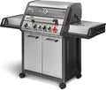 Barbacoa de gas Enders® MONROE PRO 3 SIK TURBO, 3 quemadores de acero inoxidable, hornillo lateral, quemador trasero infrarrojo, ventana PanoVision, quemadores HEAT RANGE, SWITCH GRID, 800 °C TURBO ZONE, SIMPLE CLEAN #8376, plata/negro