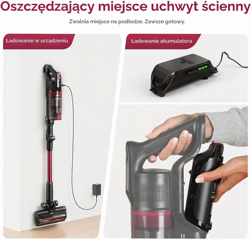 FAMIVAC FV3 Bezprzewodowy Odkurzacz Pionowy 60KPa/50Min/120㎡, Składana Rura, Samostojący, Antyplątaninowa Szczotka, Zielone LED, Odkurzacz Ręczny do Podłóg/Dywanów/Sierści