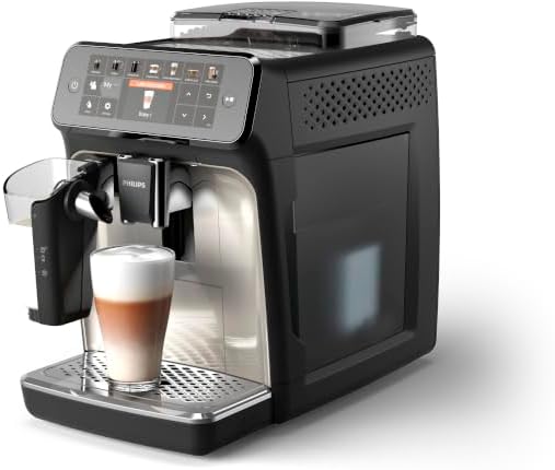 Cafetera superautomática Philips Serie 5400 – Sistema de leche LatteGo, 12 especialidades de café, pantalla intuitiva, 4 perfiles de usuario, cromo (EP5447/90)