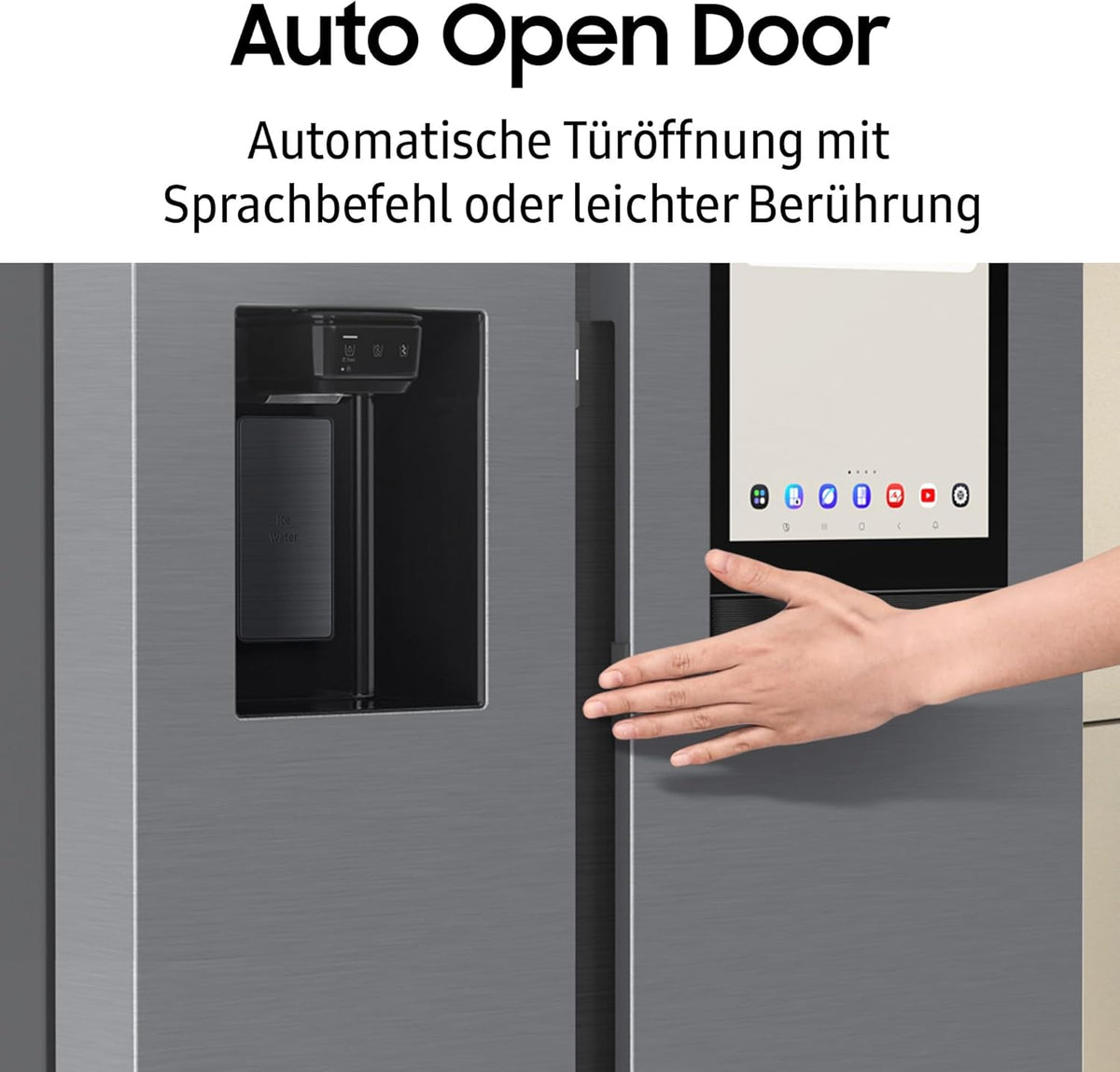 Frigorífico americano Samsung RS90F67BETEF, nevera con congelador AI, 178 cm, 614 l, dispensador de hielo/agua con depósito, Family Hub, modo AI Energy y control por voz, aspecto de acero inoxidable