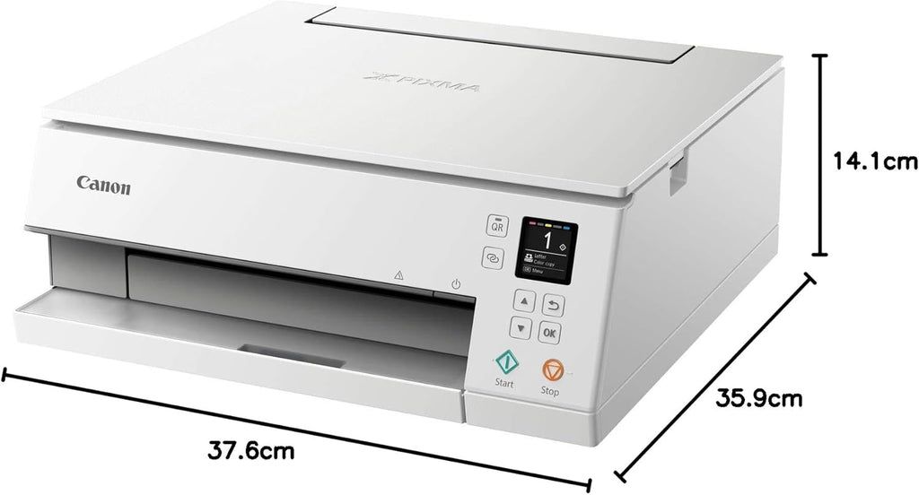 Impresora multifunción de inyección de tinta a color Canon PIXMA TS6350a DIN A4 (impresora fotográfica, escáner, copiadora, OLED, 4.800x1.200 ppp, USB, WLAN, 5 tintas independientes, impresión a doble cara, 2 bandejas de papel), negro