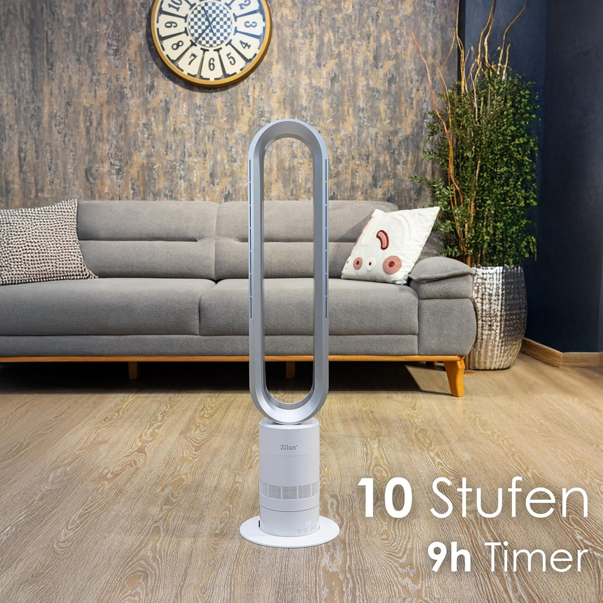 Ventilador de torre Zilan, motor BLDC de bajo consumo con mando a distancia, ventilador oscilante de bajo consumo, diseño muy silencioso, ventilador de pie de 10 niveles, ventilador de columna con refrigeración, ventilador de torre.