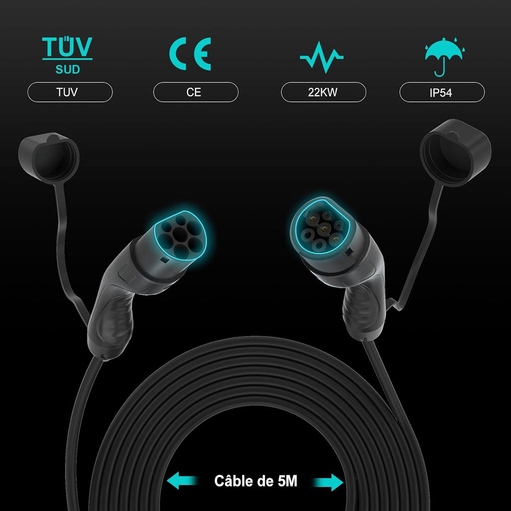 Cable de carga para coche BENY (5m, 22kW)