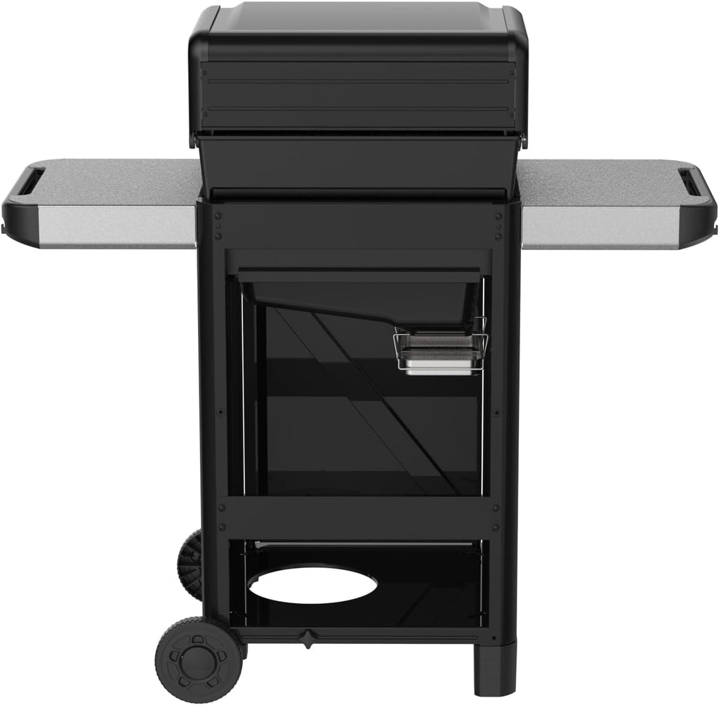 Barbacoa de gas Weber Spirit E-310 / 3 quemadores, encendido Snap-Jet, ruedas resistentes y rejilla de calentamiento, superficie de cocción de 51 x 46 cm, compatible con las mesas laterales Weber Works, negro/plateado