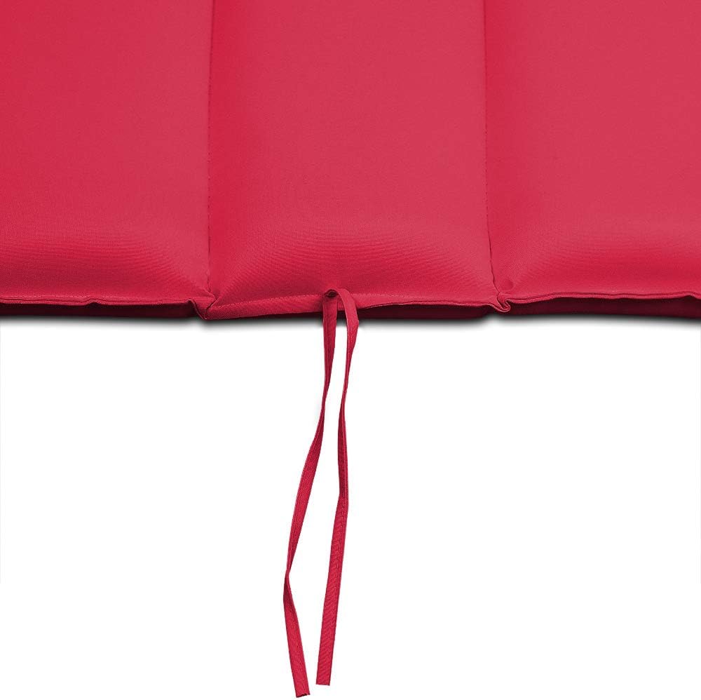CASARIA® Juego de 2 tumbonas, incluye cojín, para 2 personas, color rojo oscuro, plegables, resistentes a la intemperie, madera, tumbona de jardín, ergonómicas, capacidad de carga de 160 kg, certificadas FSC®, tumbona basculante, balcón, 154x60 cm