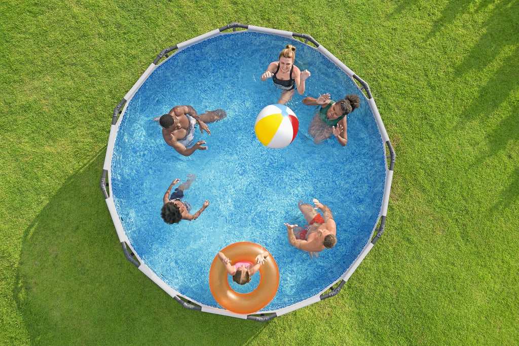 Piscina desmontable Steel Pro MAX 366 x 100 cm 9150 l con depuradora 2006 l/h escalera de seguridad redonda modelo 56418