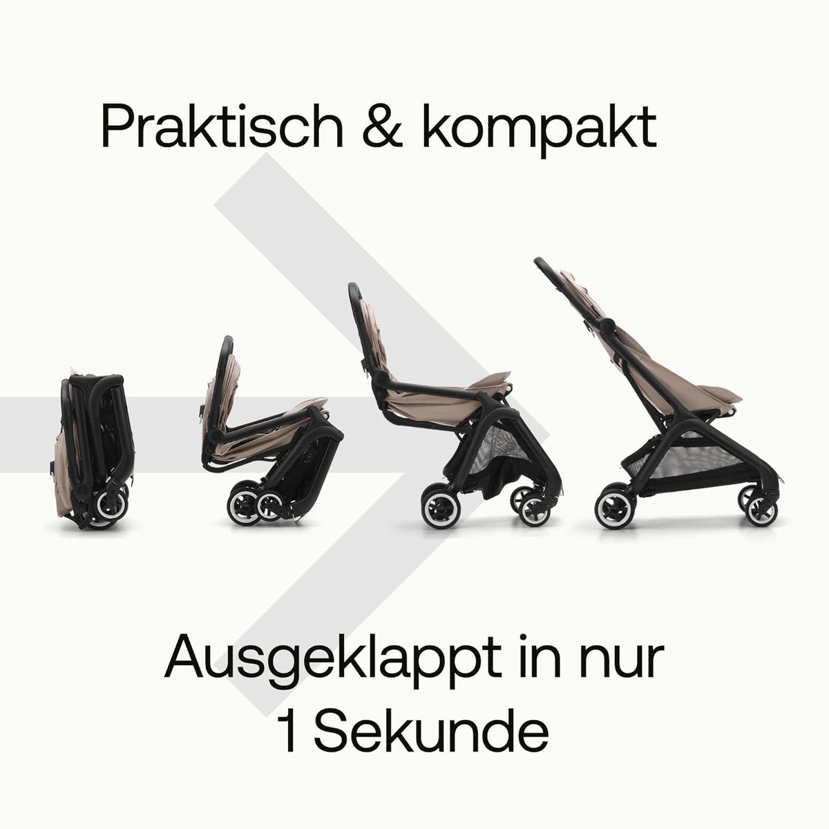 Cochecito de viaje ultracompacto Bugaboo Butterfly, pequeño y ligero, plegable con una sola mano y fácil de maniobrar, cochecito urbano ergonómico para bebés a partir de 6 meses, con mucho espacio de almacenamiento, Stormy Blue