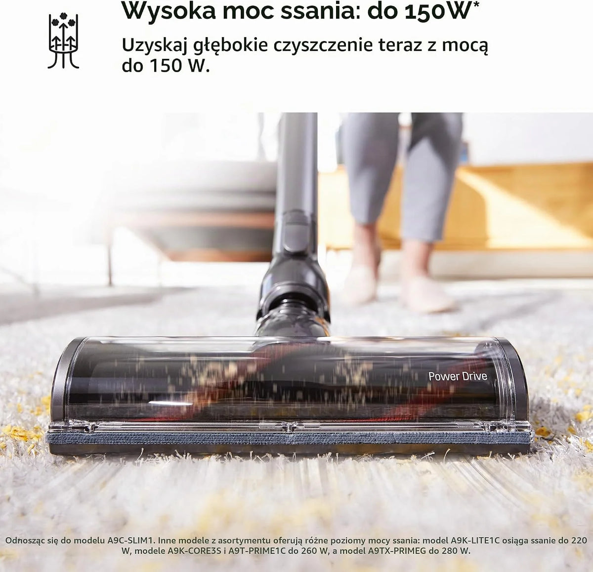 LG A9C-SLIM1C odkurzacz CordZero, odkurzacz z systemem kompresji pyłu, cykloniczny, ssący 150 W, dysza do różnych powierzchni, podstawa parkingowa, 1,9 kg, biały