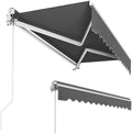Toldo articulado manual, 300 x 250 cm, toldo de brazos extensibles, toldos, ajustable, con protección UV, resistente a la lluvia, para terrazas exteriores, balcones, antracita