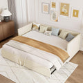 Sofá cama de 200 cm de ancho, sofá cama extraíble, cama abatible con sofá, cama Murphy de 90/180 x 200 cm, cama tapizada tipo diván extraíble con somier, cama de matrimonio, tela de terciopelo, sin colchón (beige)