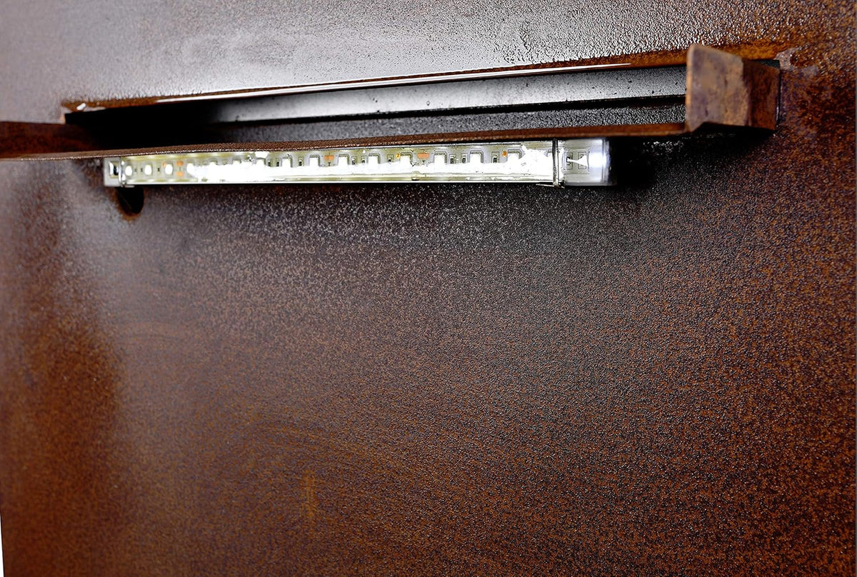 Fuente de cascada KÖHKO® con iluminación LED, altura 100 cm, fuente de acero corten 31008