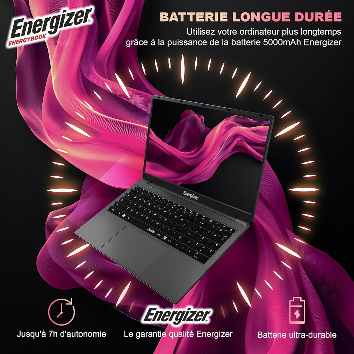 Energizer EnergyBook - Ordenador portátil 15,6'' HD+, 8 GB de RAM, SSD 256 GB, PC portátil Intel Celeron, UHD Graphics, Windows 11, portátil gris, teclado AZERTY (francés), USB 3.0, HDMI