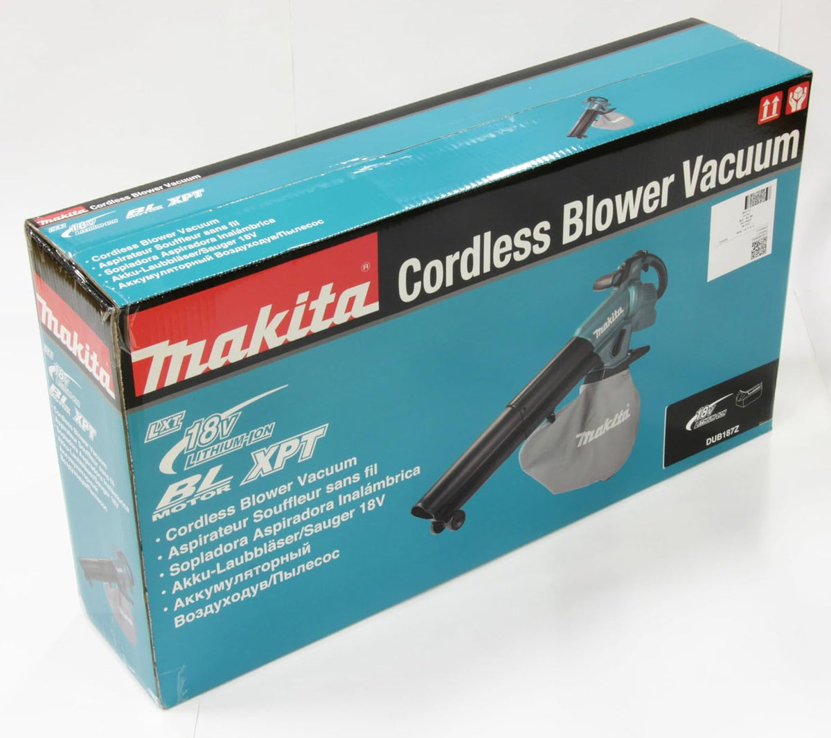 Soplador/aspirador de hojas a batería Makita DUB187Z 18V (sin batería, sin cargador)
