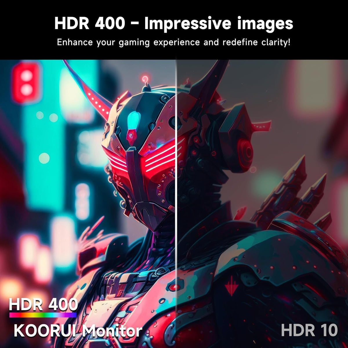 Monitor Gaming KOORUI 200Hz, Pantalla para Juegos de 24 Pulgadas, Fast IPS, HDR 400, Adaptive Sync, FHD 1080P, 1ms, VESA 75x75mm, HDMI 2.0 y DP1.4
