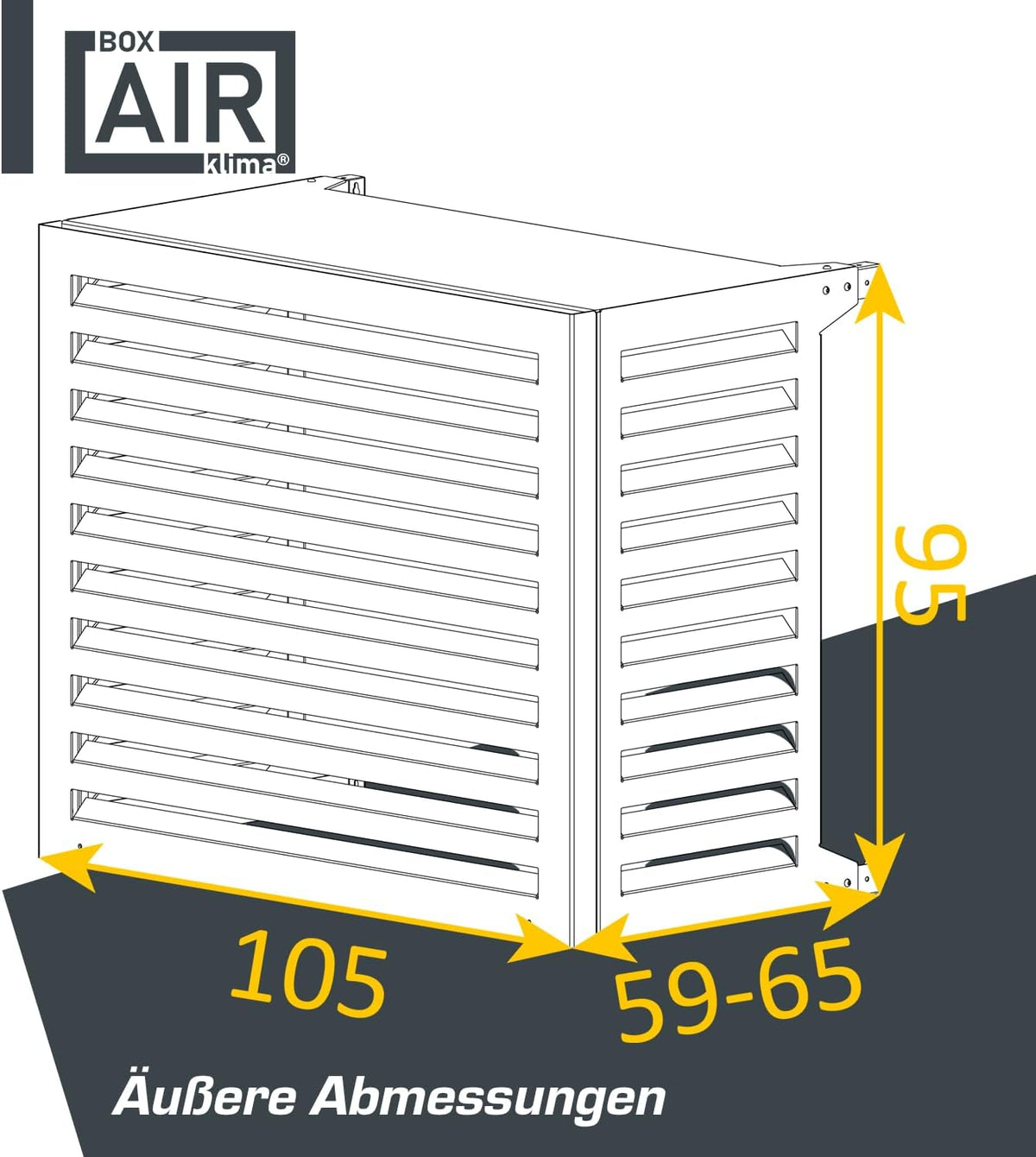 Cubierta para aire acondicionado Box Air - Carcasa insonorizante para bomba de calor - Rejilla protectora - Revestimiento para unidad exterior de aire acondicionado - Para aires acondicionados y bombas de calor - Cubierta protectora robusta