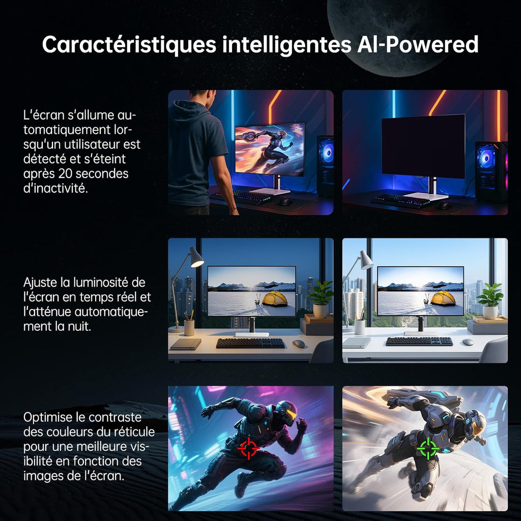 Monitor OLED 4K de 32 pulgadas KTC, monitor de PC para juegos de modo dual 4K a 240 Hz / 1080P a 480 Hz, tiempo de respuesta de 0,03 ms, FreeSync/G-Sync, HDR True Black 400, HDMI 2.1, DP 1.4, USB-C de 65 W, 3 USB-A 3.0, KVM