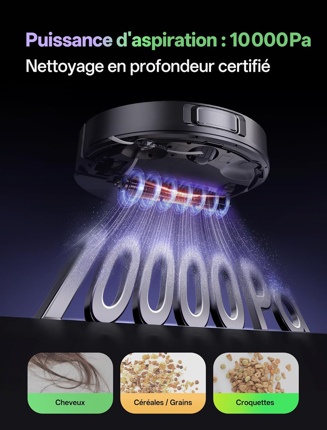 Robot aspirador y fregasuelos Vexilar W15 de 10.000 Pa con estación de autovaciado sin bolsa, navegación LiDAR y mapeo, 180 min, conectado por mando/APP/Alexa, ideal para alfombras y pelo de mascotas