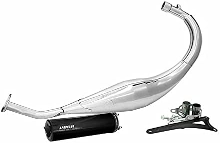 Escape 50 a boite voca cross cromado para sherco 50 sm-r, se-r (paso bajo - silenciador aluminio negro)