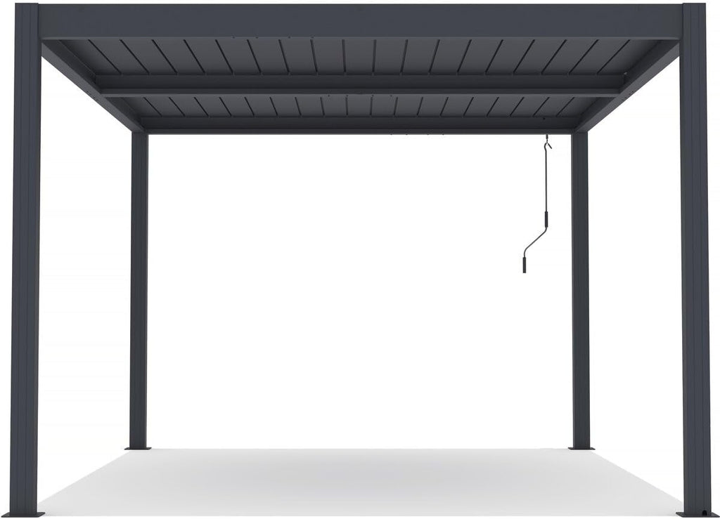 Pérgola bioclimática Windsor Premium de aluminio con LED 3 x 4 - Gris