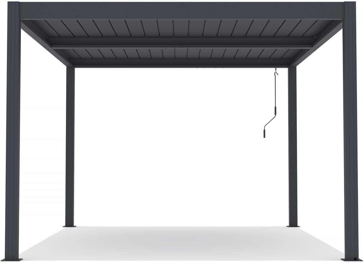 Pérgola bioclimática Windsor Premium de aluminio con LED 3 x 4 - Gris