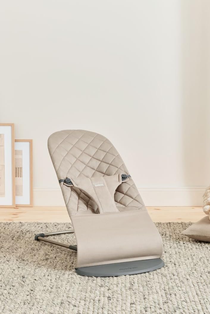 Hamaca BabyBjörn Bliss, Tejido, Acolchado clásico, Gris arena