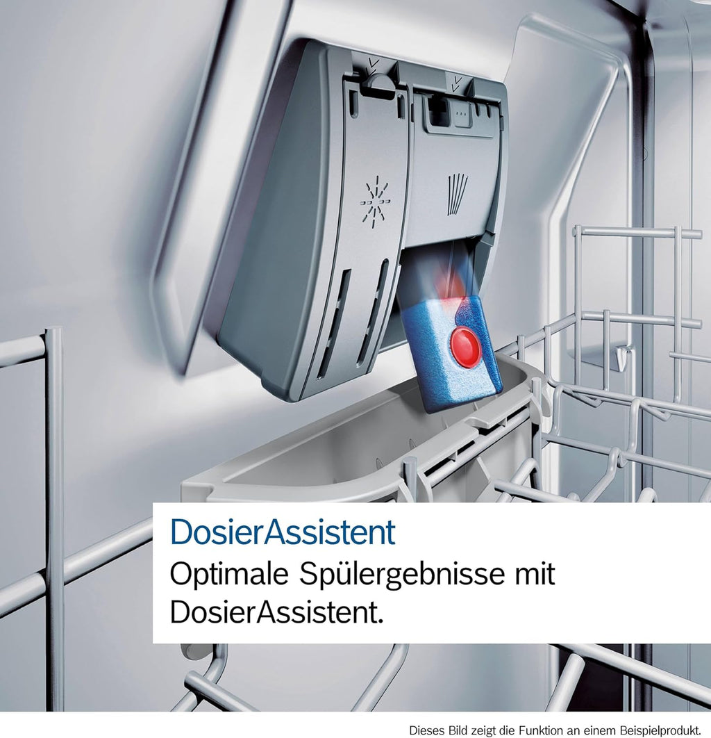 Bosch SPV2HMX42E, Serie 2, lavavajillas inteligente totalmente integrable, 45 cm de ancho, tercera bandeja para cubiertos, secado extra con solo pulsar un botón, cesta superior regulable en altura, motor silencioso y eficiente, con aquaStop